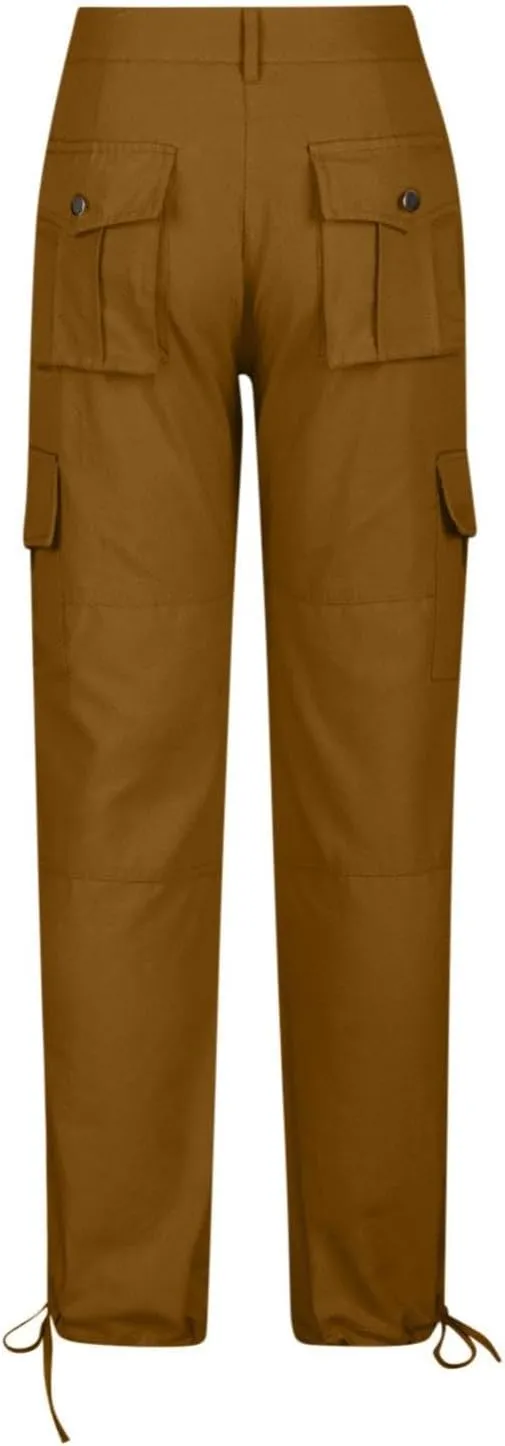 Cargo Joggers for Women Lightweight High Waist Hiking Pants Casual Button Pockets Athletic Travel Pants Trousers