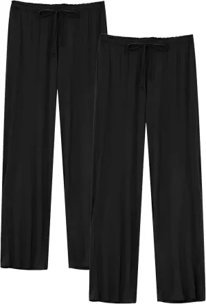 CF Women Bamboo Rayon Pajamas Pants Casual Loose Wide Leg Sleep Pants Soft Comfy Sleepwear for Lounge with Pockets