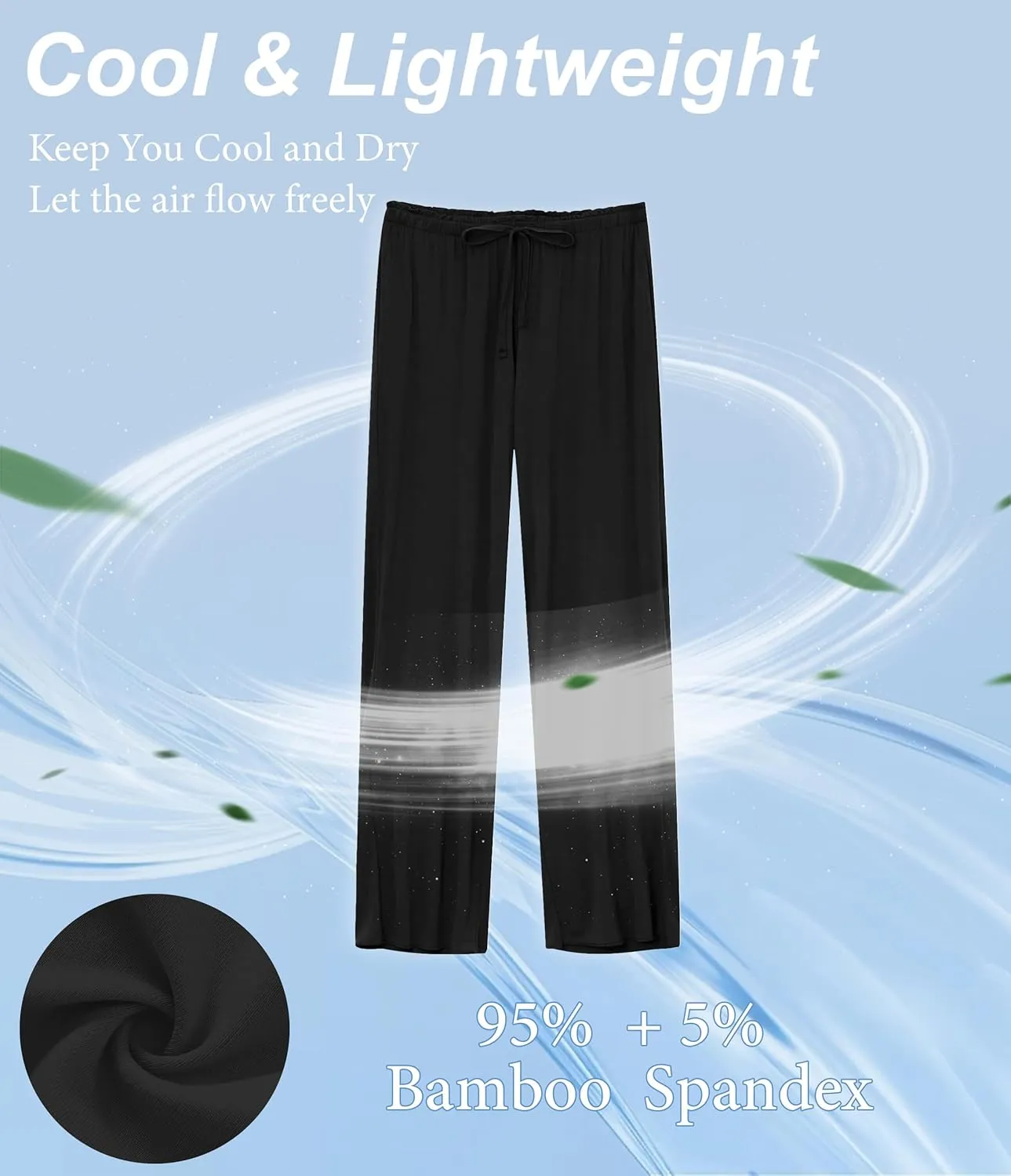 CF Women Bamboo Rayon Pajamas Pants Casual Loose Wide Leg Sleep Pants Soft Comfy Sleepwear for Lounge with Pockets
