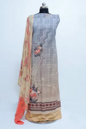 Charismatic Steady Beige Colour Beautifully Printed Suit  Known For Its Unique Design & Enhances The Personality Of Wearer.