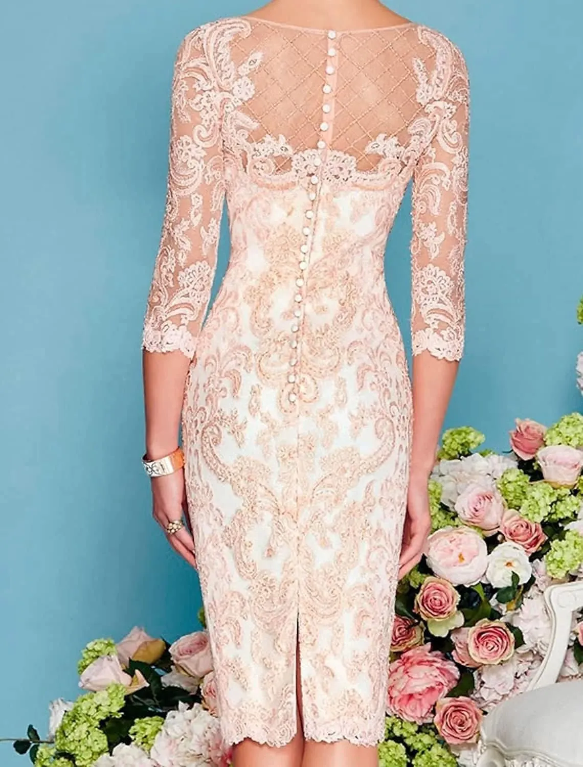 Chiffon Mother of The Bride Dresses with Jackets Long Sleeves Lace Formal Evening Dress