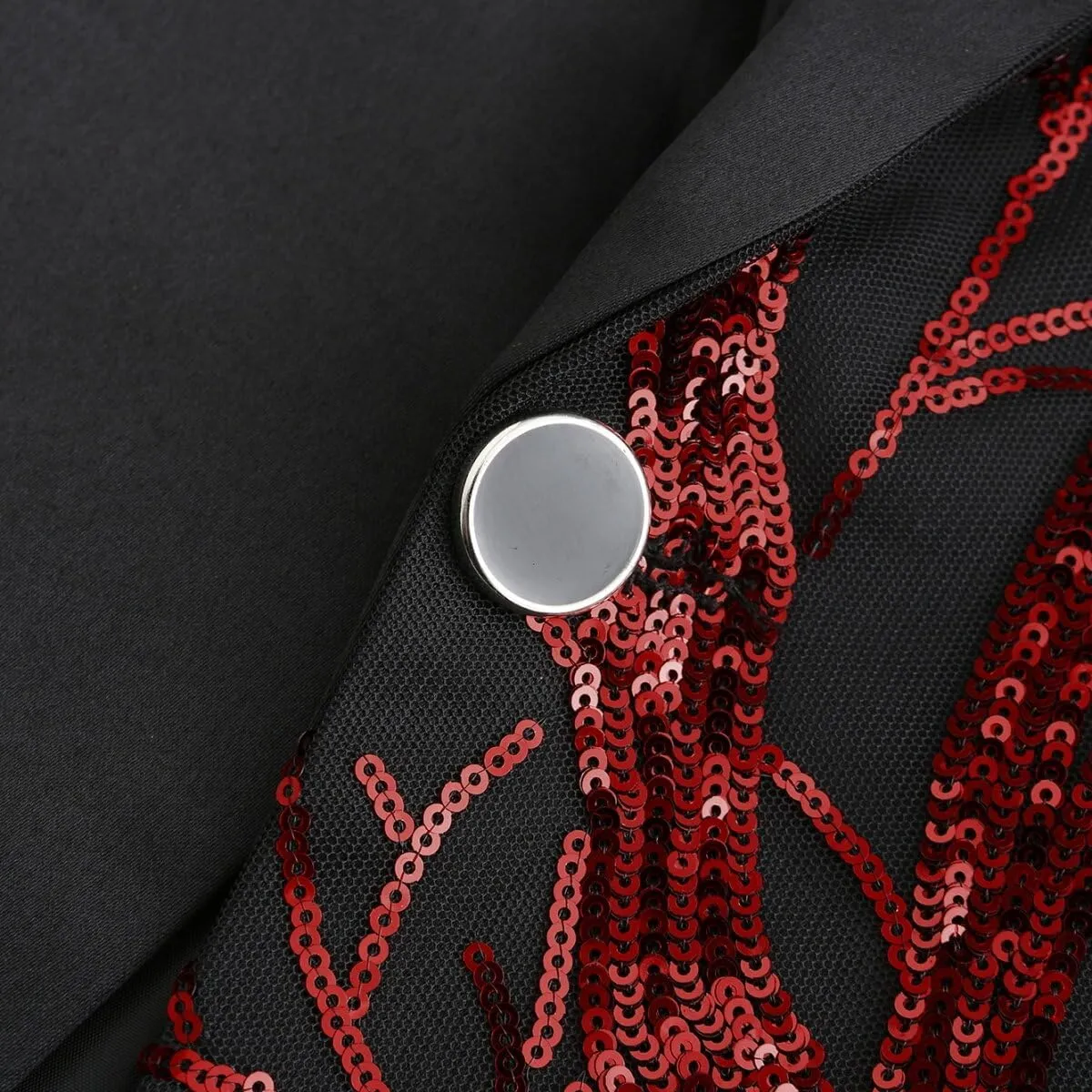 Cloudstyle Men's 2-Piece Suit Casual 1 Button Slim Fit Prom Suit Stylish Sequin