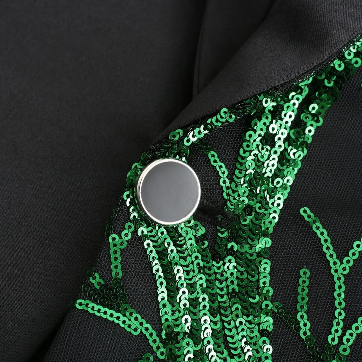 Cloudstyle Men's 2-Piece Suit Casual 1 Button Slim Fit Prom Suit Stylish Sequin