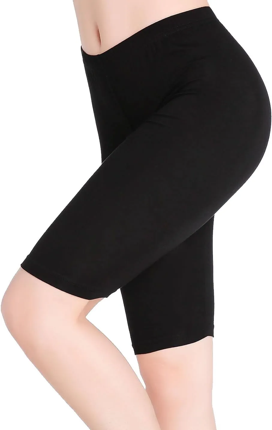CnlanRow Womens Under Skirt Pants Soft Ultra Stretch Knee Length Leggings Fitness Sport Shorts