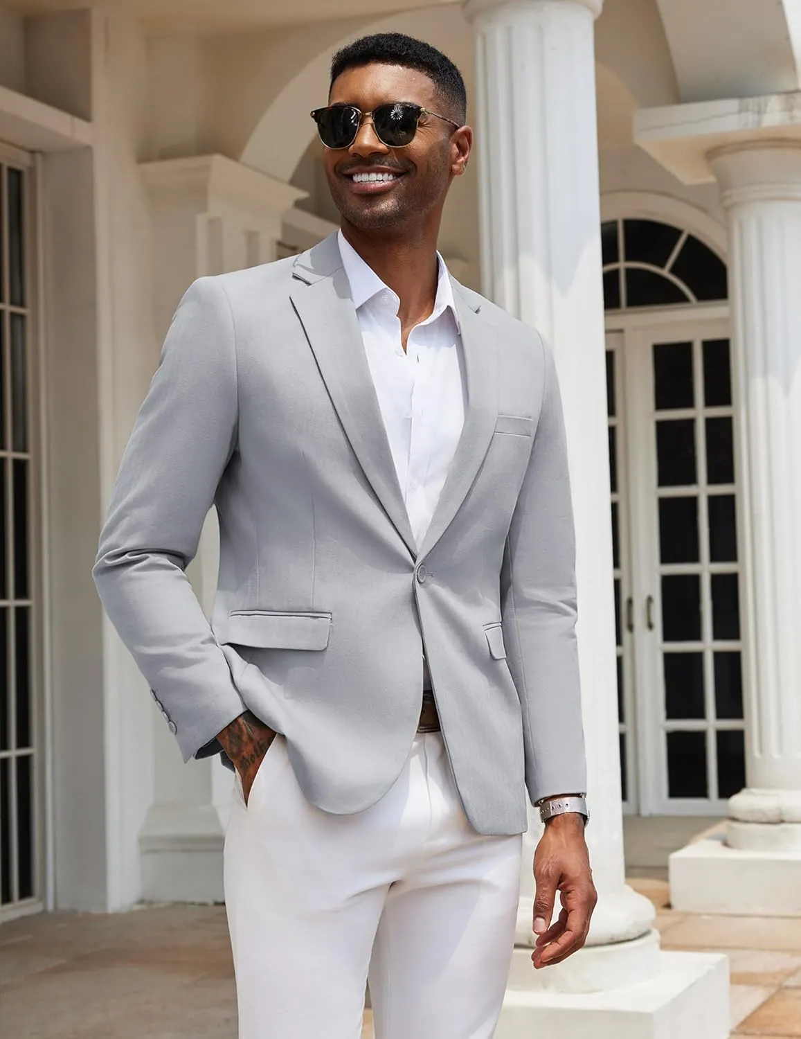 COOFANDY Mens Casual Blazer Slim Fit Sport Coats One Button Stylish Business Suit Jacket