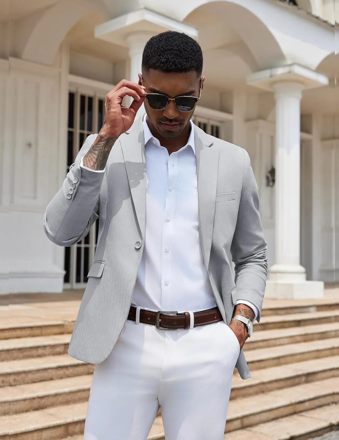 COOFANDY Mens Casual Blazer Slim Fit Sport Coats One Button Stylish Business Suit Jacket