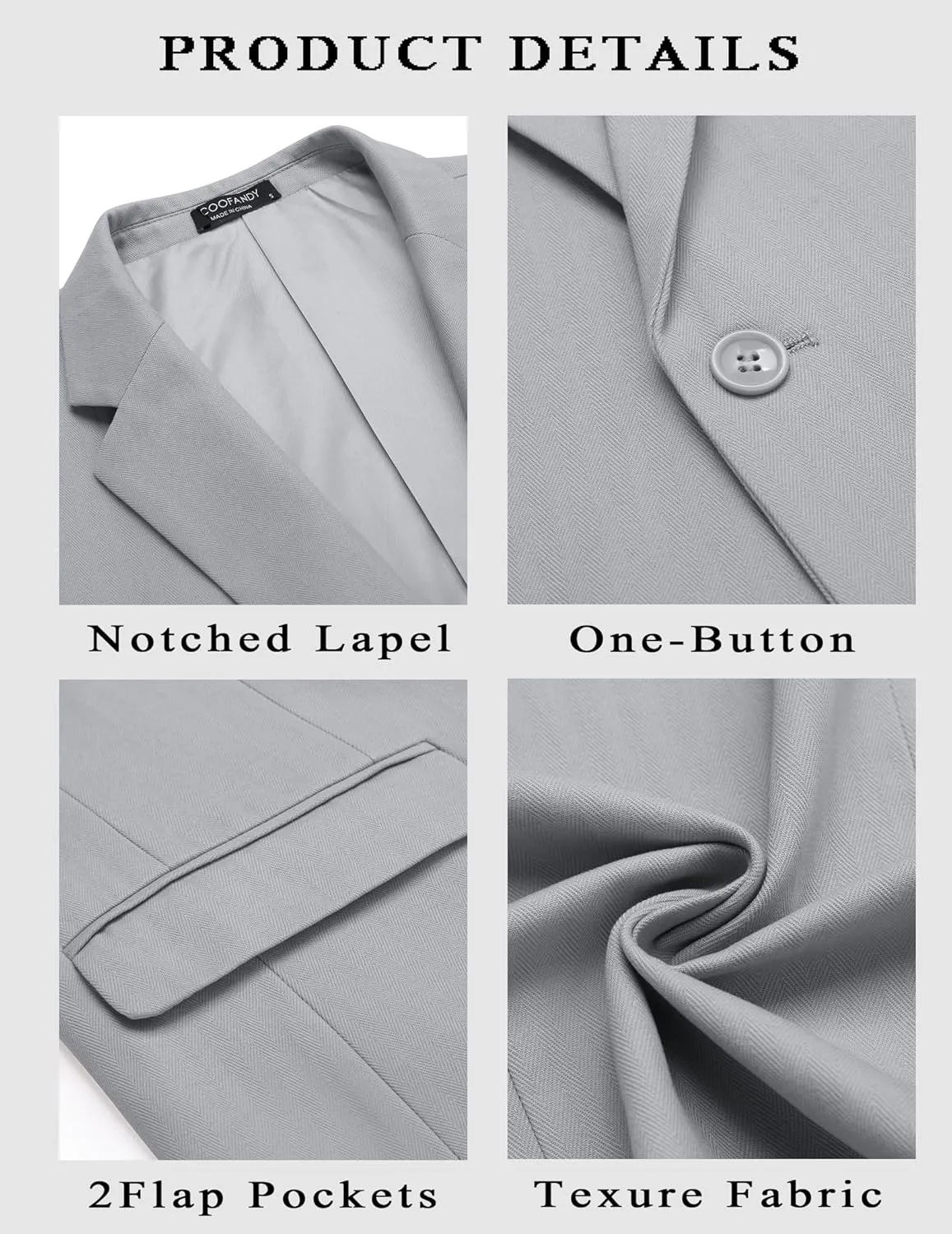 COOFANDY Mens Casual Blazer Slim Fit Sport Coats One Button Stylish Business Suit Jacket