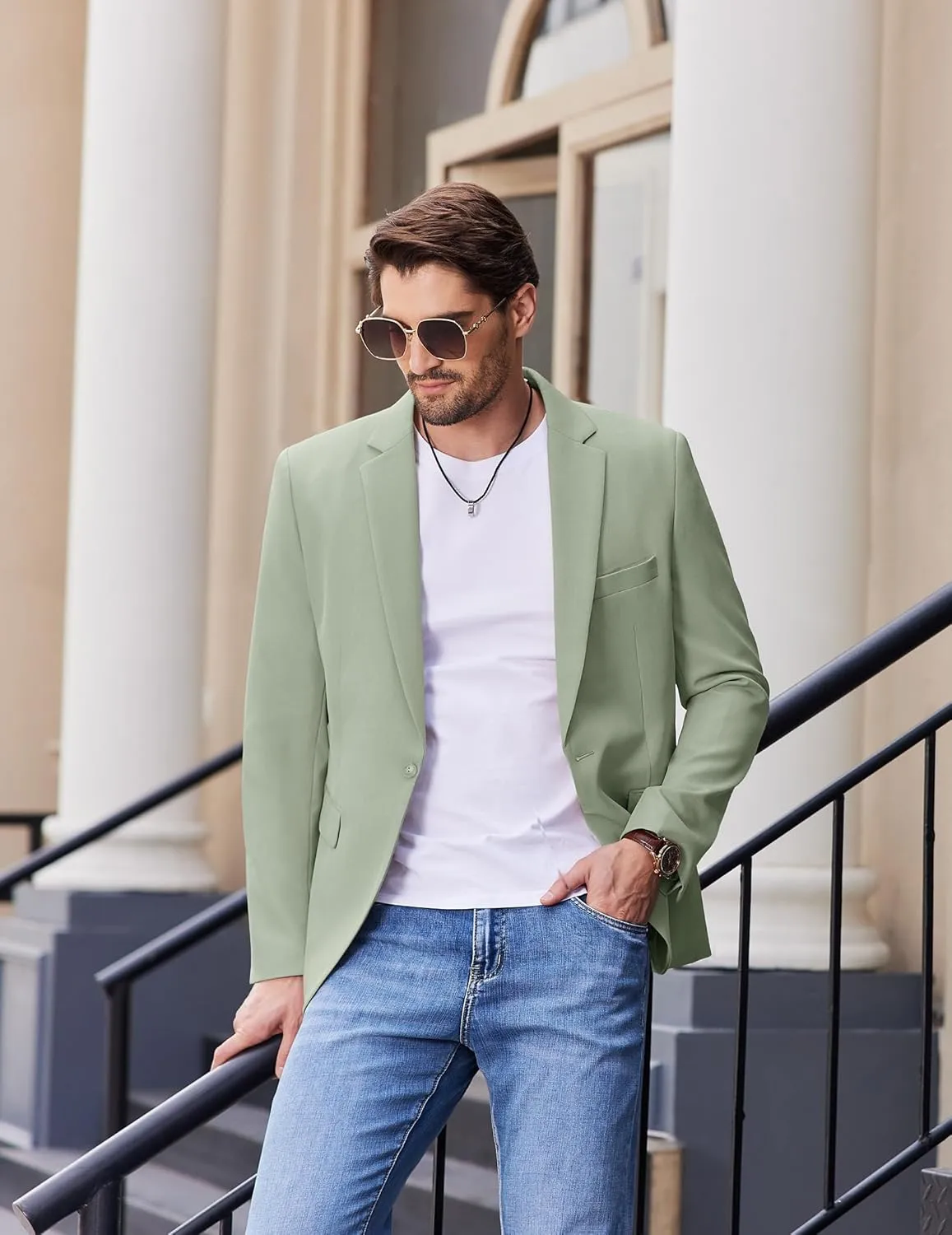 COOFANDY Mens Casual Blazer Slim Fit Sport Coats One Button Stylish Business Suit Jacket
