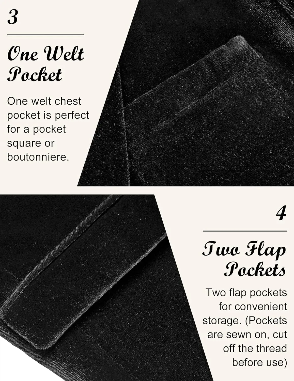 COOFANDY Men's Velvet Blazer Notched Lapel Velour Suit Jacket One Button Tuxedo Jackets for Wedding Prom Party Dinner