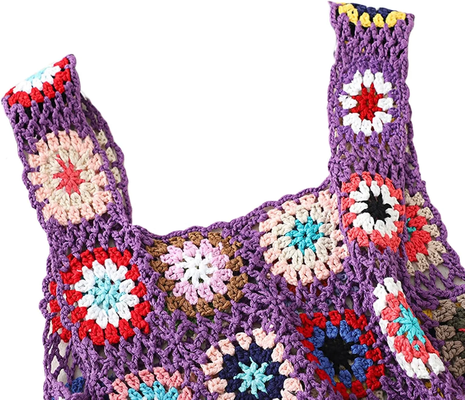 Crochet Tops Women Y2k Knit Vest Tank Top Knitted Daisy Camisole Hollow Out Crochet Crop Tops Summer Clothes