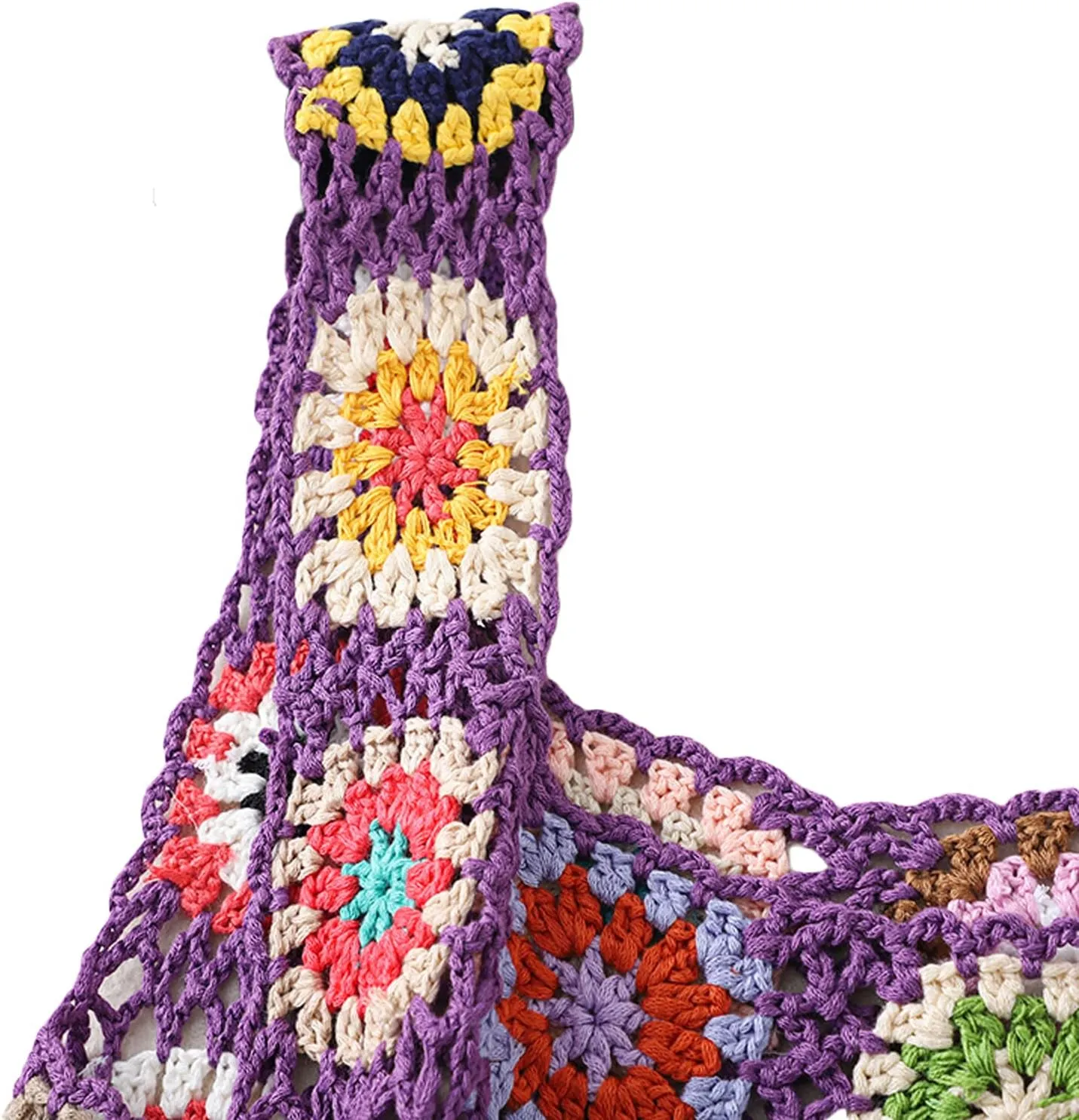 Crochet Tops Women Y2k Knit Vest Tank Top Knitted Daisy Camisole Hollow Out Crochet Crop Tops Summer Clothes