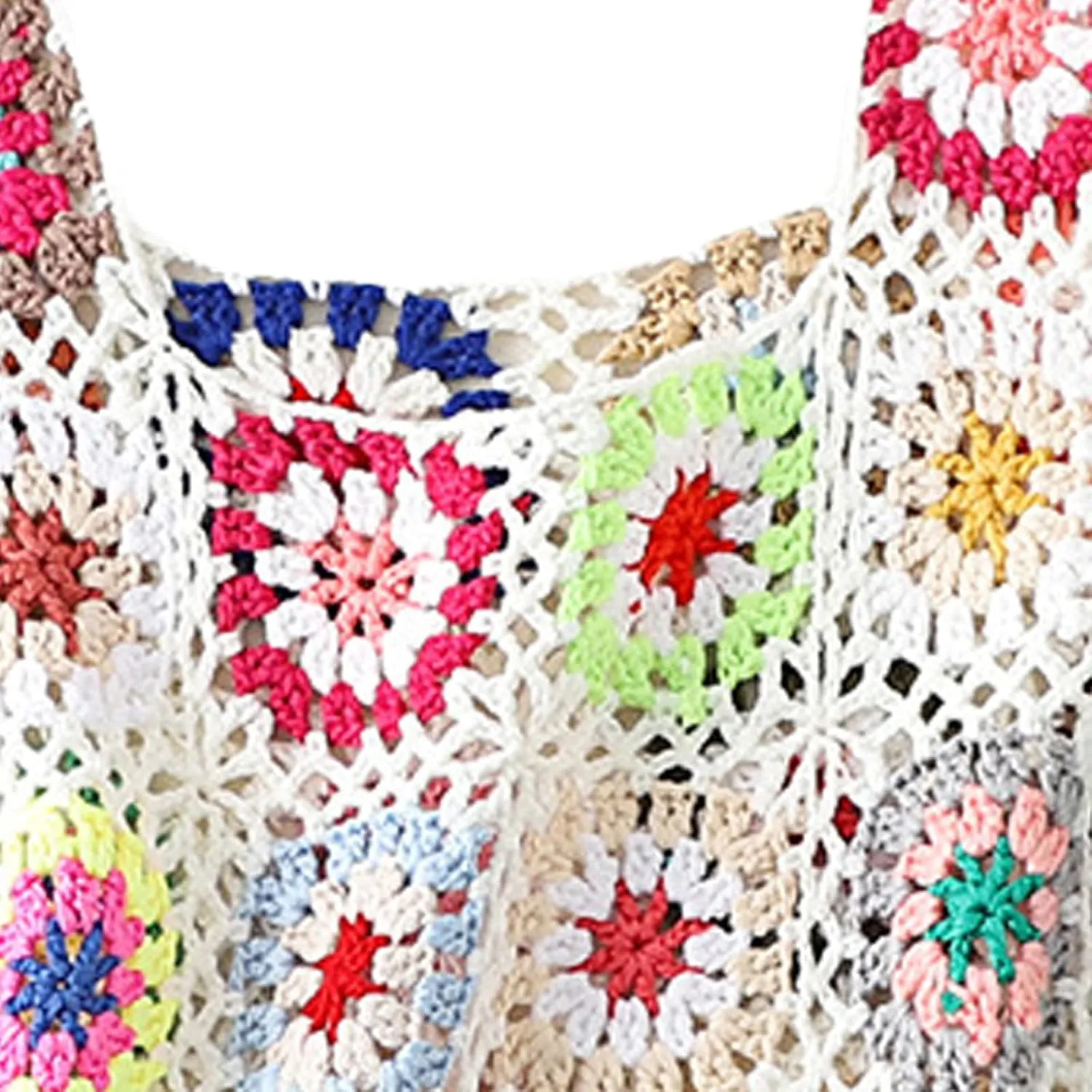 Crochet Tops Women Y2k Knit Vest Tank Top Knitted Daisy Camisole Hollow Out Crochet Crop Tops Summer Clothes
