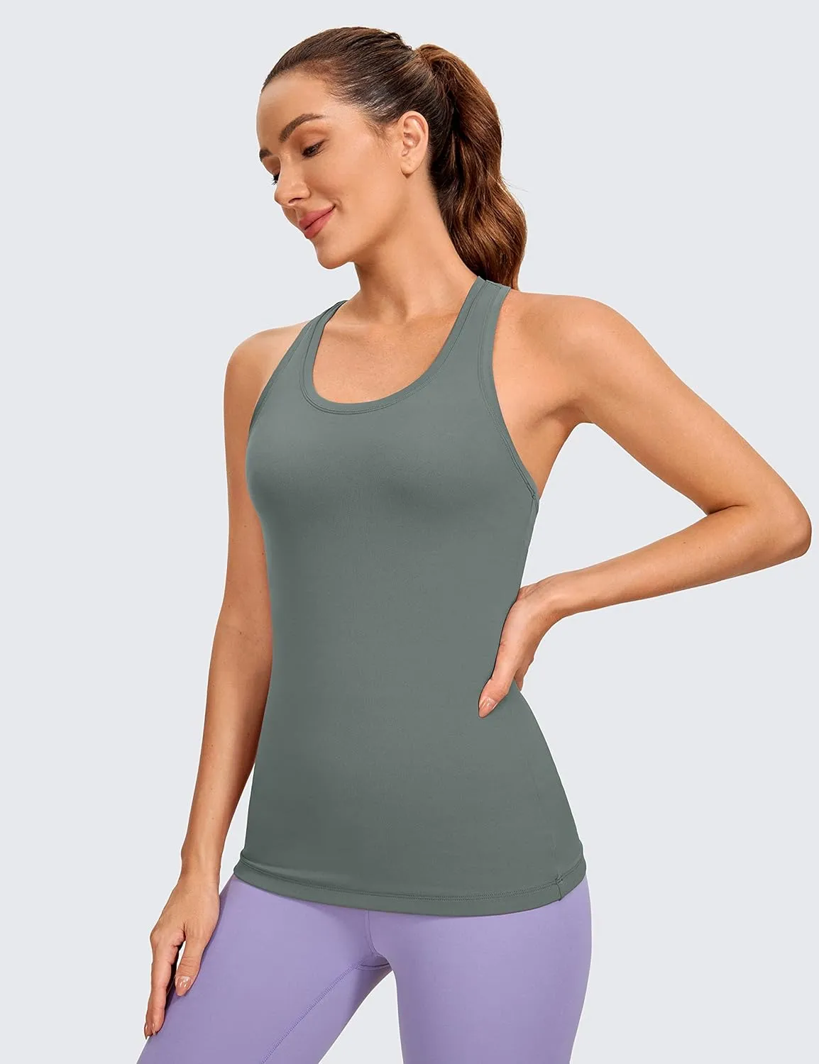 CRZ YOGA Women's Butterluxe Yoga Workout Tank Tops Racerback Sleeveless Camisole Athletic Gym Shirts