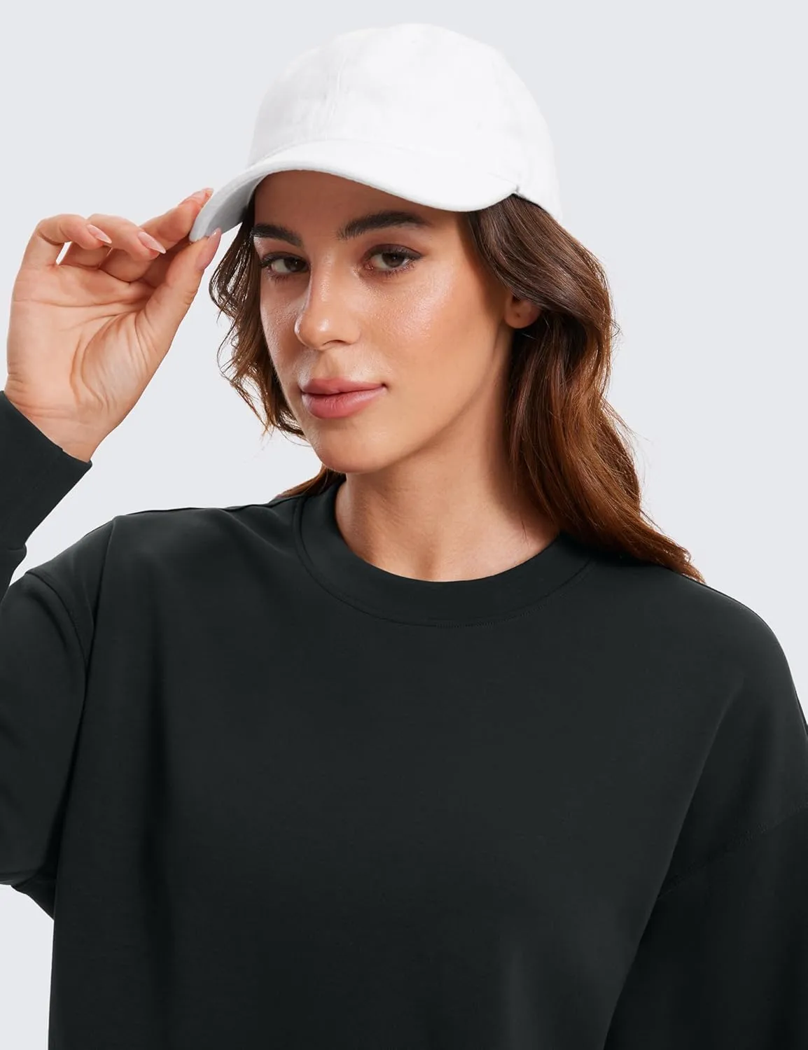 CRZ YOGA Womens SoftAura Crewneck Sweatshirt Long Sleeve Workout Casual Pullover Basic Fall Tops