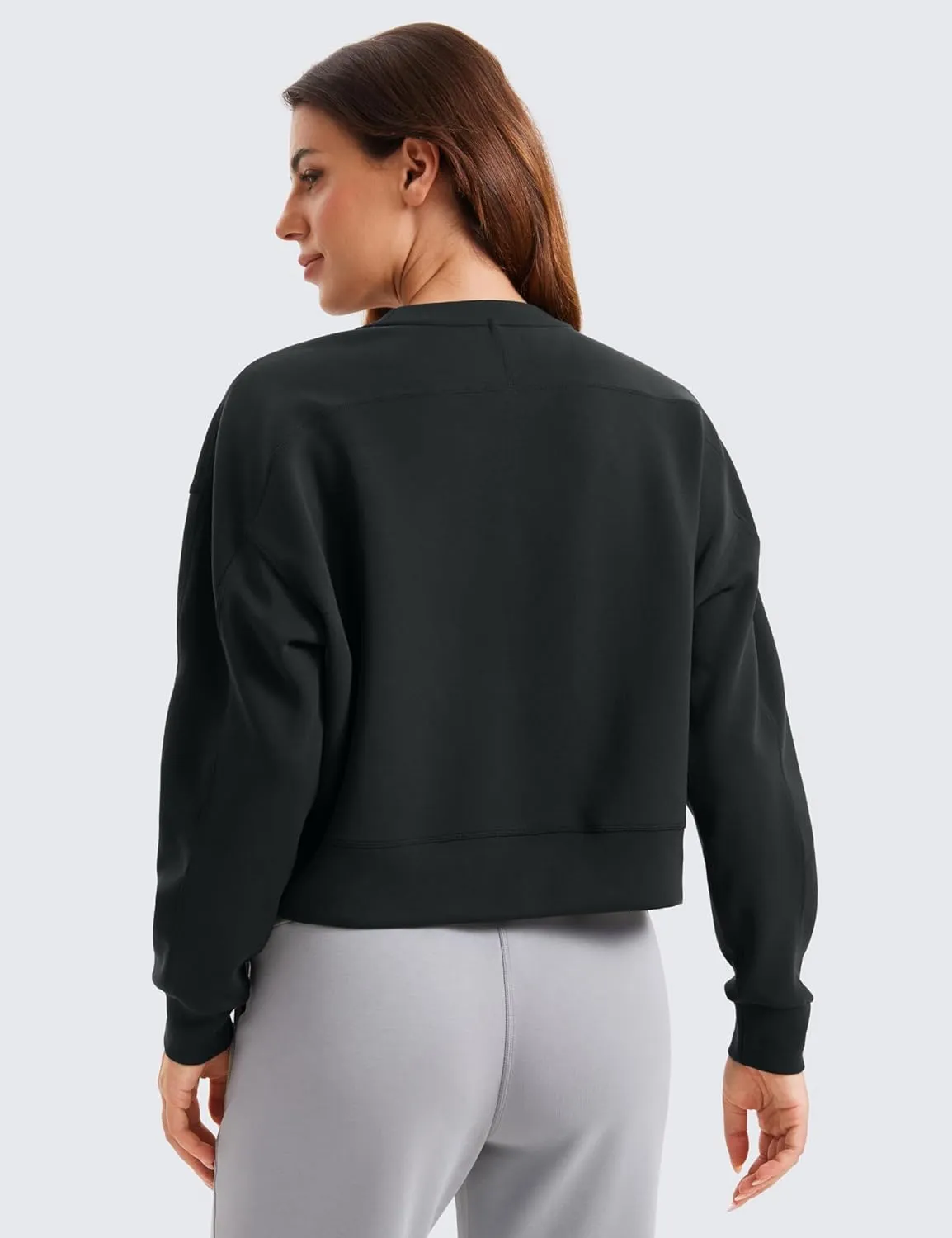 CRZ YOGA Womens SoftAura Crewneck Sweatshirt Long Sleeve Workout Casual Pullover Basic Fall Tops
