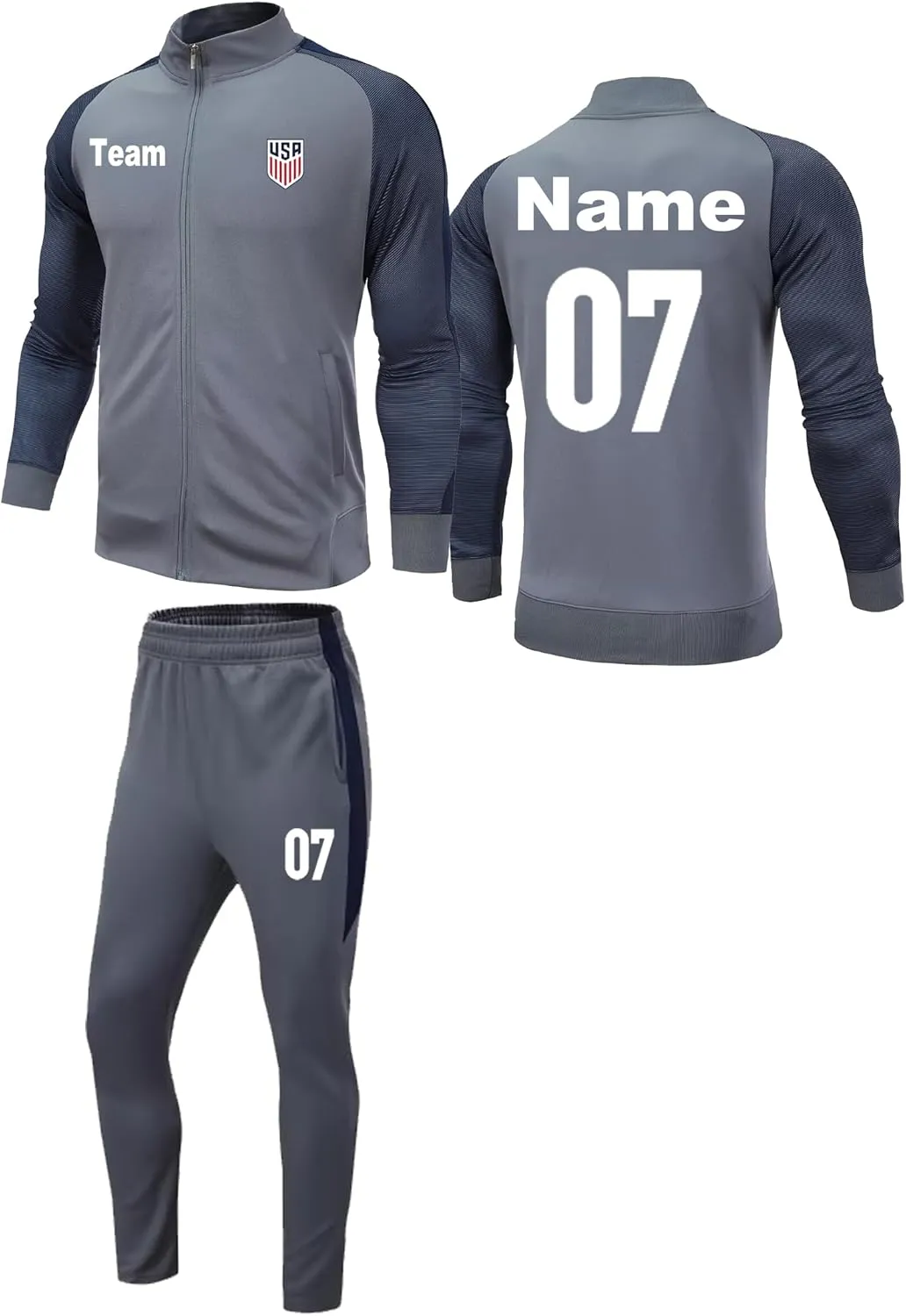Custom Track Jackets and Pant Personalized Tracksuit Soccer Jersey with Team Name Number for Men Women Boy