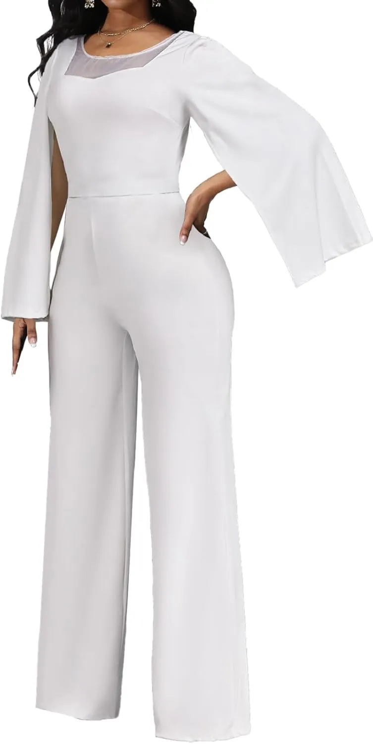 CuteCherry Women's jumpsuits Elegant Sexy Short Sleeve Casual Business Stripe Long Pants Rompers With Belt
