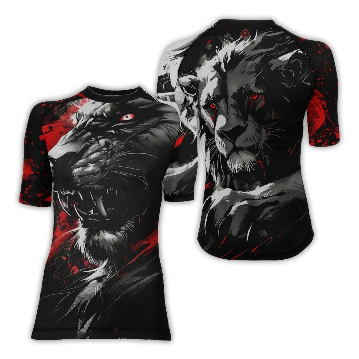 Dangerous Lion Women's Short Sleeve Rash Guard