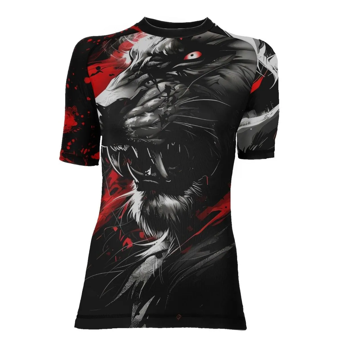 Dangerous Lion Women's Short Sleeve Rash Guard