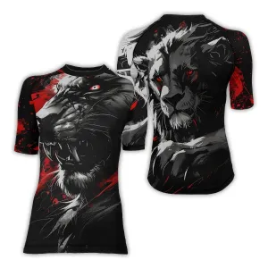 Dangerous Lion Women's Short Sleeve Rash Guard