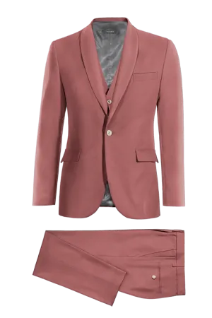 Dark Pink Slim fit 3 piece 1-Button Suit