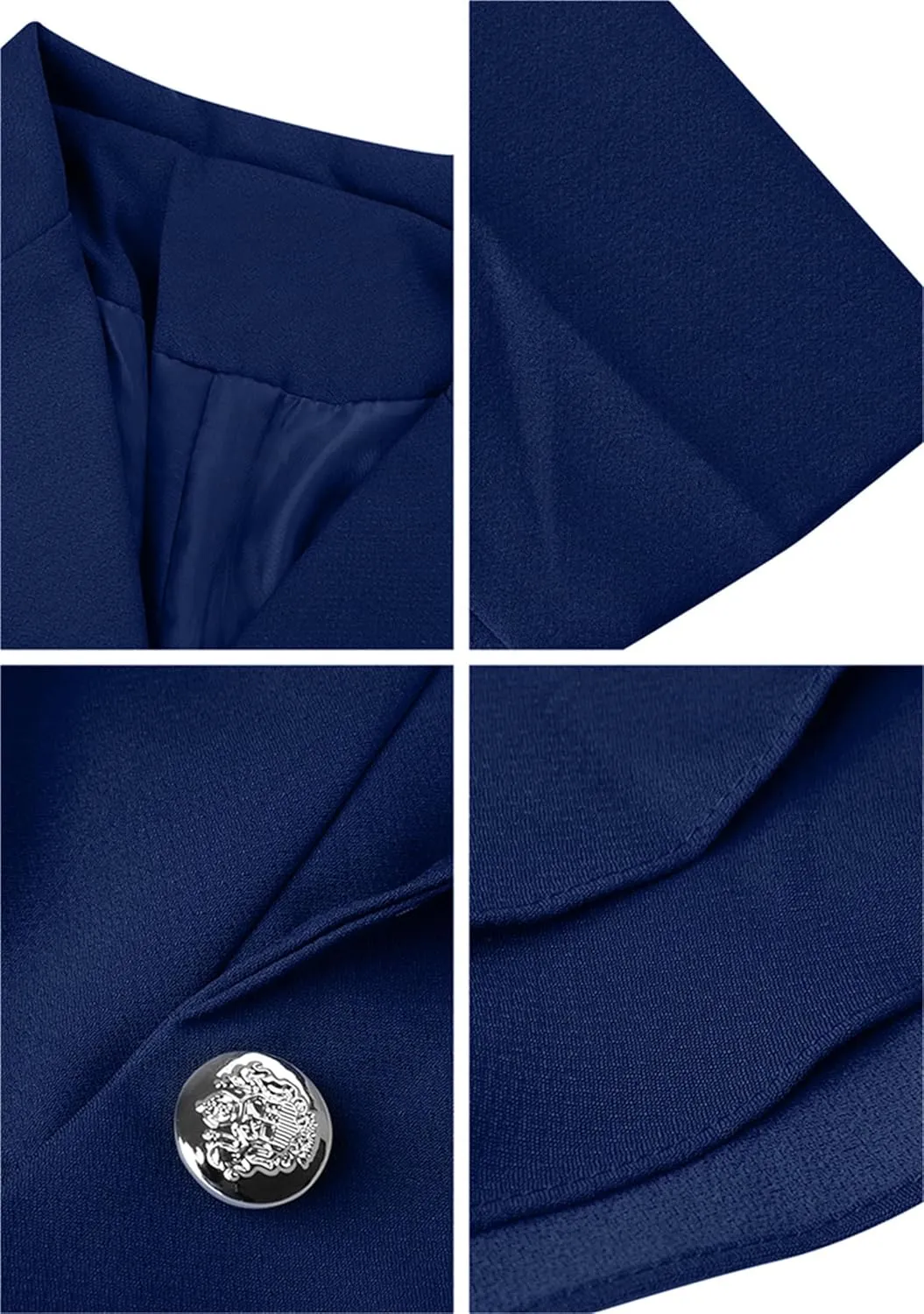 DIACACY Womens Button Down Open Front Blazer Long Sleeve Jacket Solid Color Plus Size Office Coat Blazer