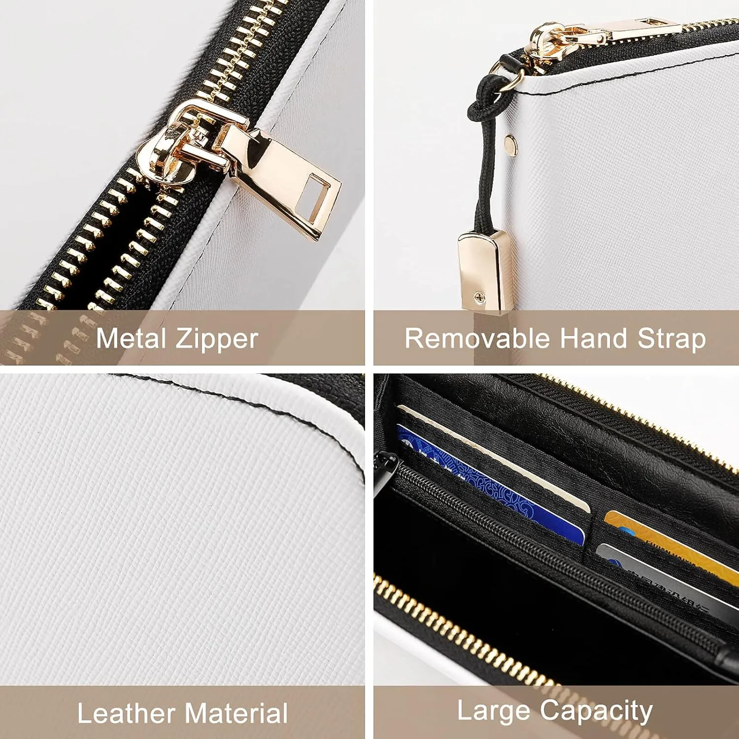 Djiboutian Flag Long Purse with Removable Wristlet Stylish PU Leather Zipper Wallet for Women Men