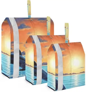 Dolphin Compression Packing Cubes, 3pcs Compressible Expandable Travel Packing Organizer, Travel Cubes for Suitcase Carry On