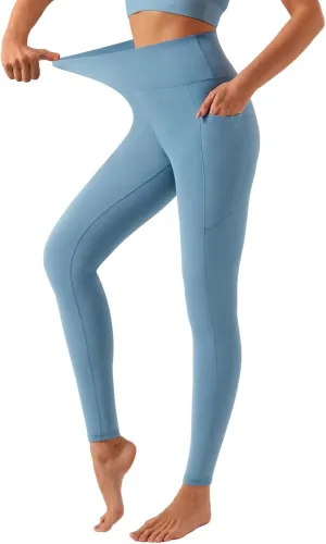 DOTDOG High Waisted Yoga Leggings for Women Tummy Control Legging with 3 Pockets Buttery Soft Compression Workout Yoga Pants