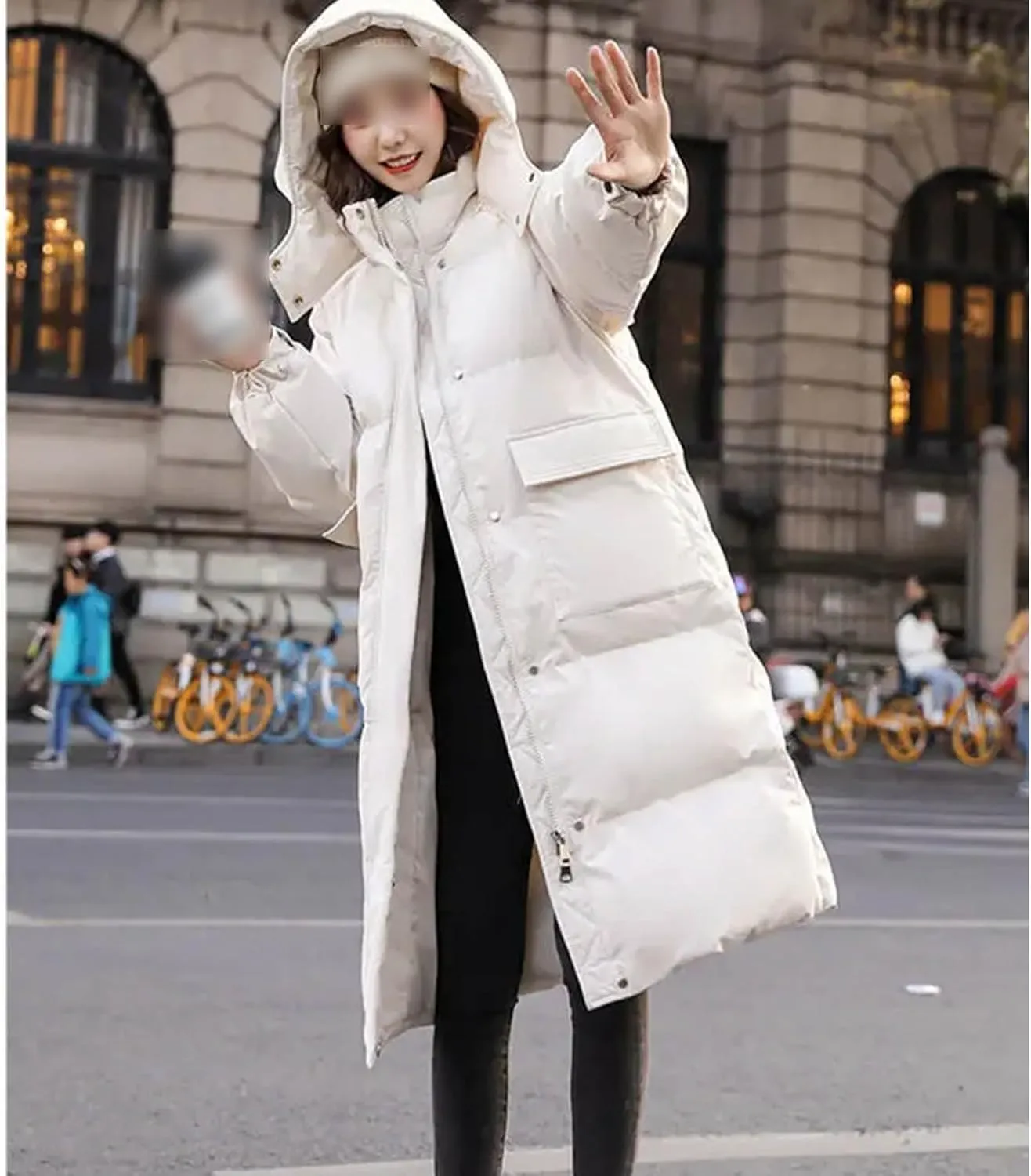 Down Padded Jacket Women's Winter Loose Cotton-Padded Coat Mid-Length Padded Jacket Bread Coat