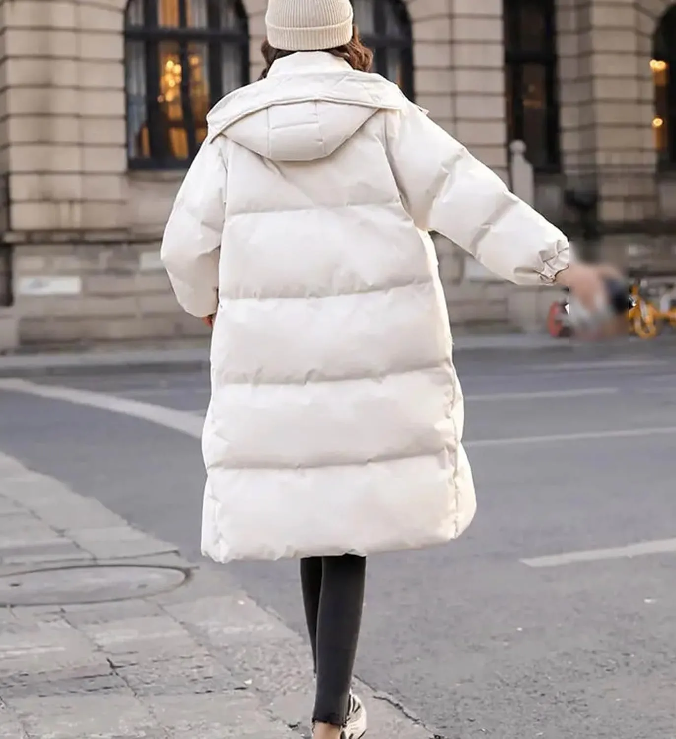 Down Padded Jacket Women's Winter Loose Cotton-Padded Coat Mid-Length Padded Jacket Bread Coat