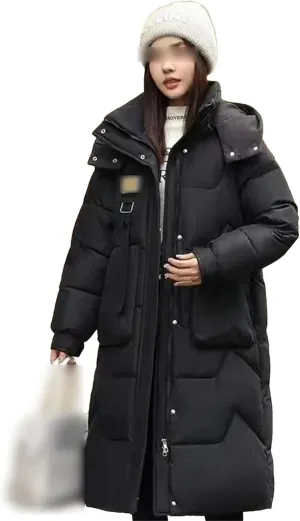 Down Padded Jacket Women's Winter Loose Cotton-Padded Coat Mid-Length Padded Jacket Bread Coat