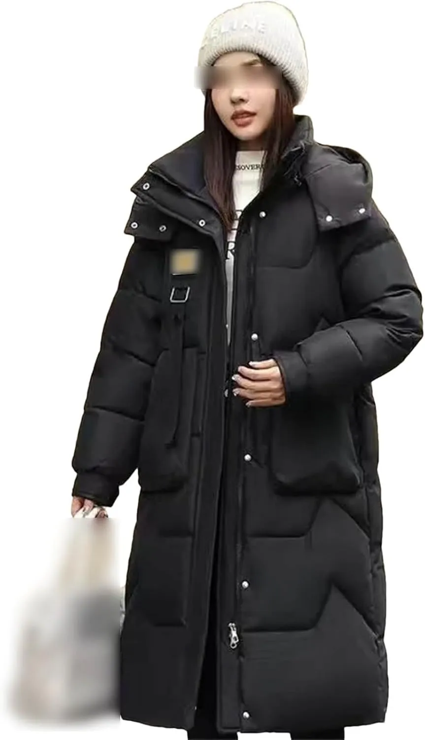 Down Padded Jacket Women's Winter Loose Cotton-Padded Coat Mid-Length Padded Jacket Bread Coat