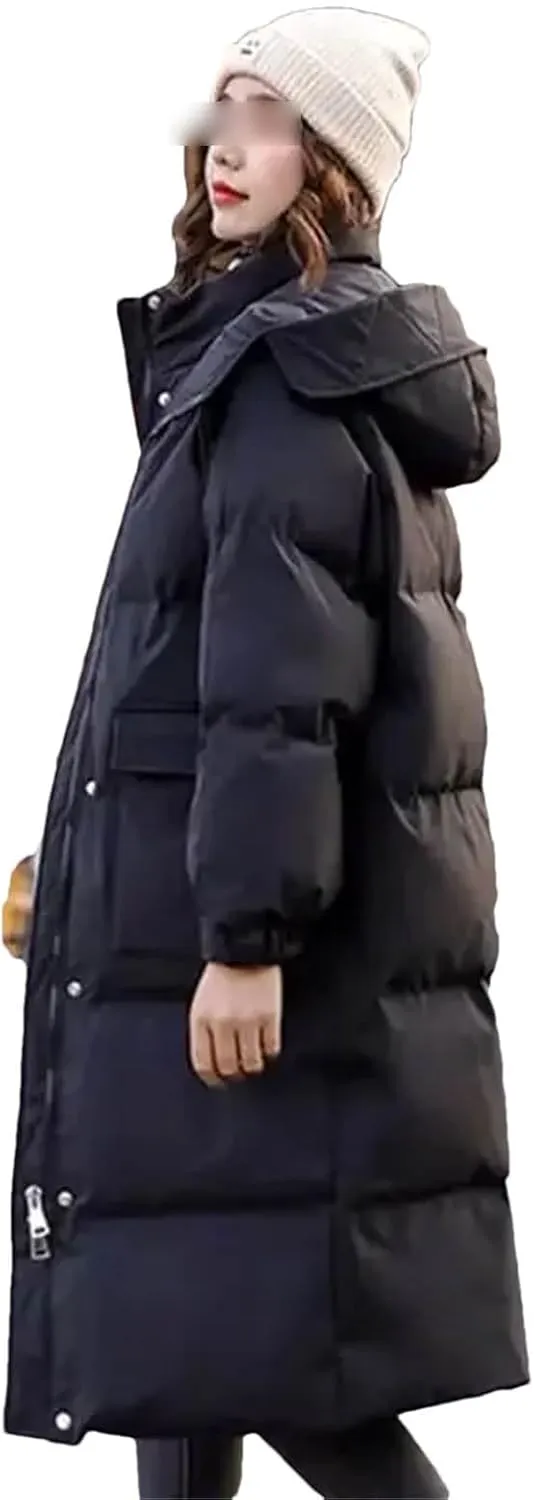 Down Padded Jacket Women's Winter Loose Cotton-Padded Coat Mid-Length Padded Jacket Bread Coat