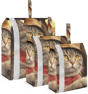 Driver Cat Compression Packing Cubes, 3pcs Compressible Expandable Travel Packing Organizer, Travel Cubes for Suitcase Carry On