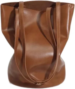 Elegant Women's Bucket Bag Pu Leather Shoulder Crossbody Bag Stylish Design Hobo Bag Purse
