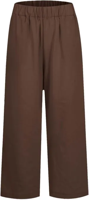 eoeioa Linen Ankle Pants for Women Summer Elastic High Waisted Cropped Pants Casual Lightweight Linen Pant with Pockets