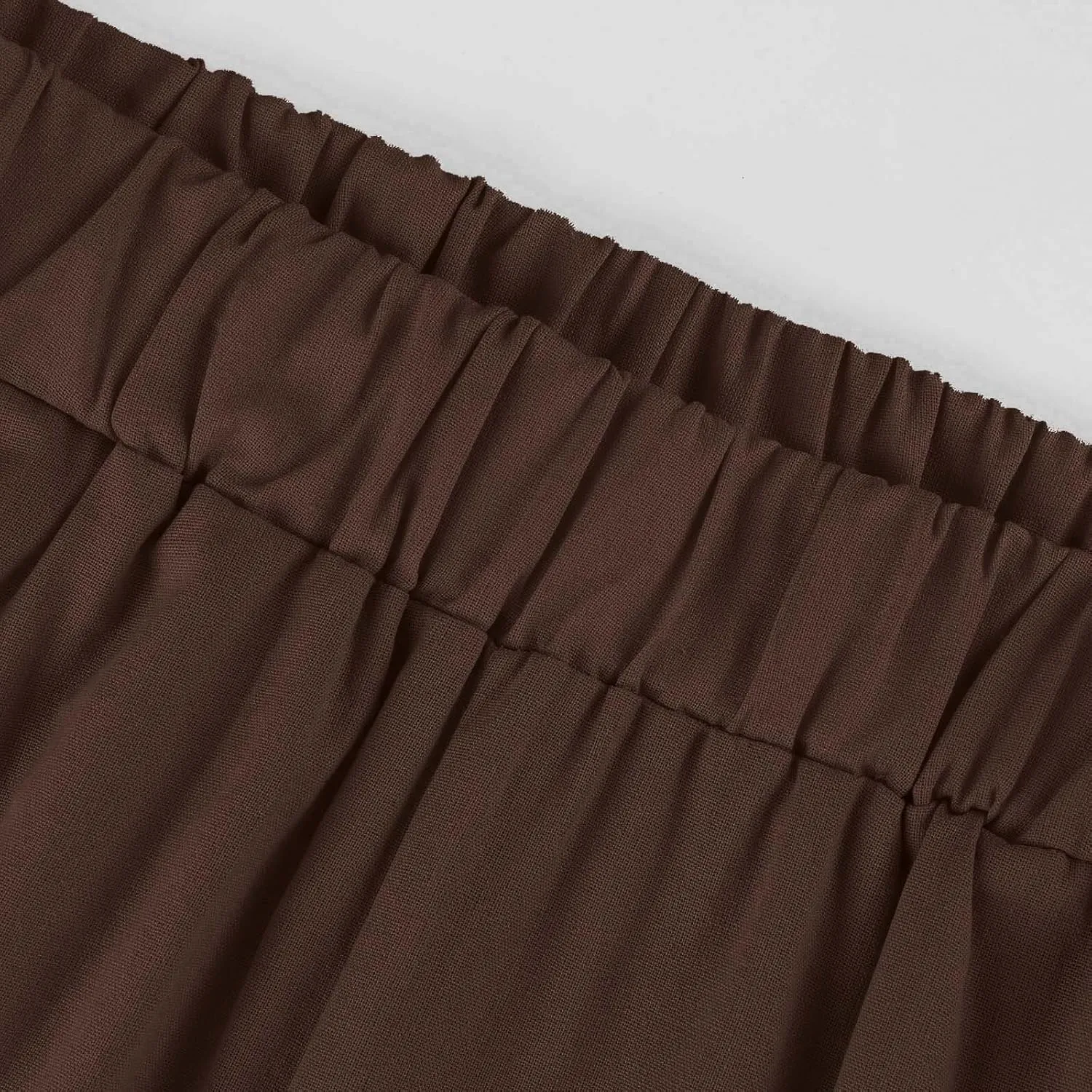 eoeioa Linen Ankle Pants for Women Summer Elastic High Waisted Cropped Pants Casual Lightweight Linen Pant with Pockets
