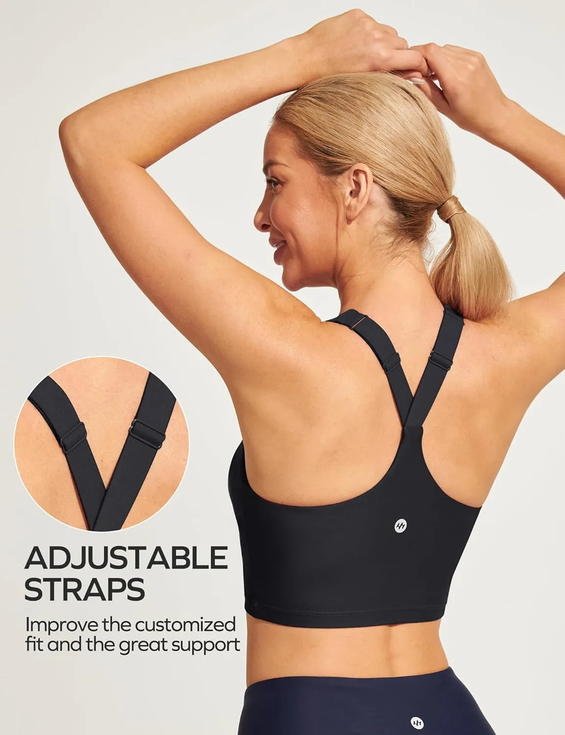 Ewedoos Bikini Tops for Women Quick Dry UPF 50  Bathing Suit Tops for Women Adjustable Strap Padded Sports Bra Swim Top Only
