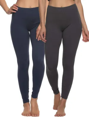Felina Velvety Super Soft Lightweight Leggings 2-Pack - for Women - Yoga Pants, Workout Clothes