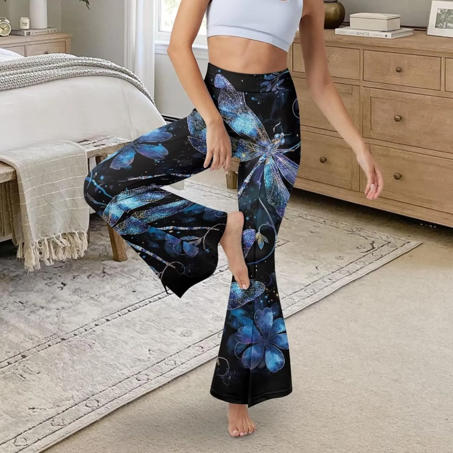 Flared Yoga Pants for Women Bell Bottom Leggings Plus Size Soft High Waisted Tummy Control Butt Liftin