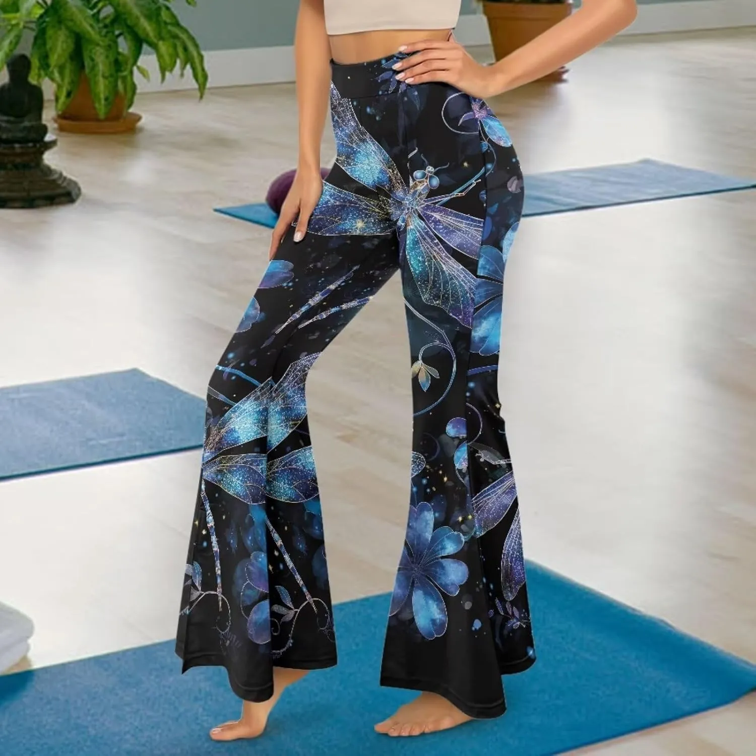 Flared Yoga Pants for Women Bell Bottom Leggings Plus Size Soft High Waisted Tummy Control Butt Liftin