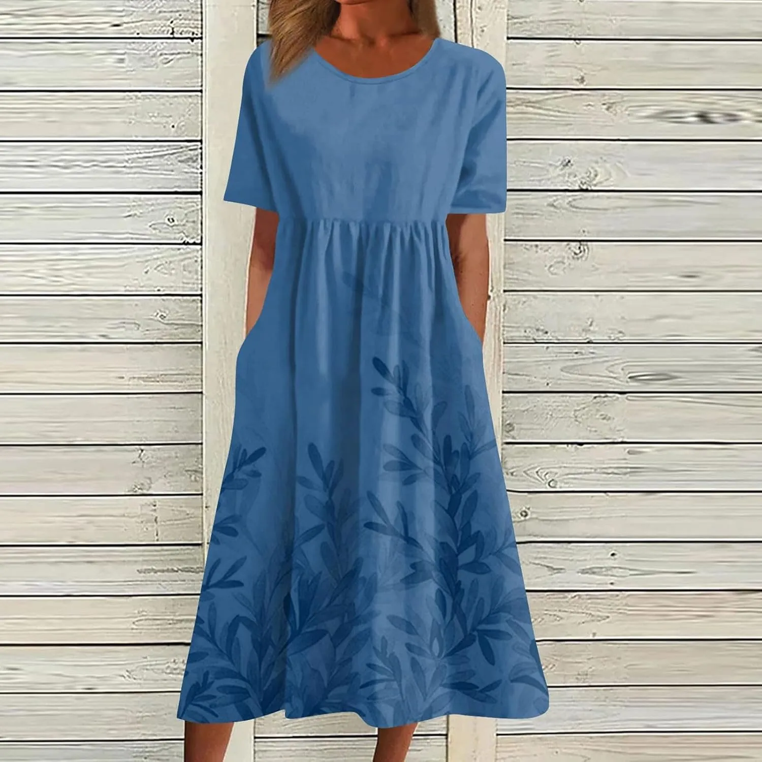 Floral Maxi Dress for Women Short Sleeve Casual Summer Dresses A Line Ruffle Beach Sundress Trendy Boho Clothes