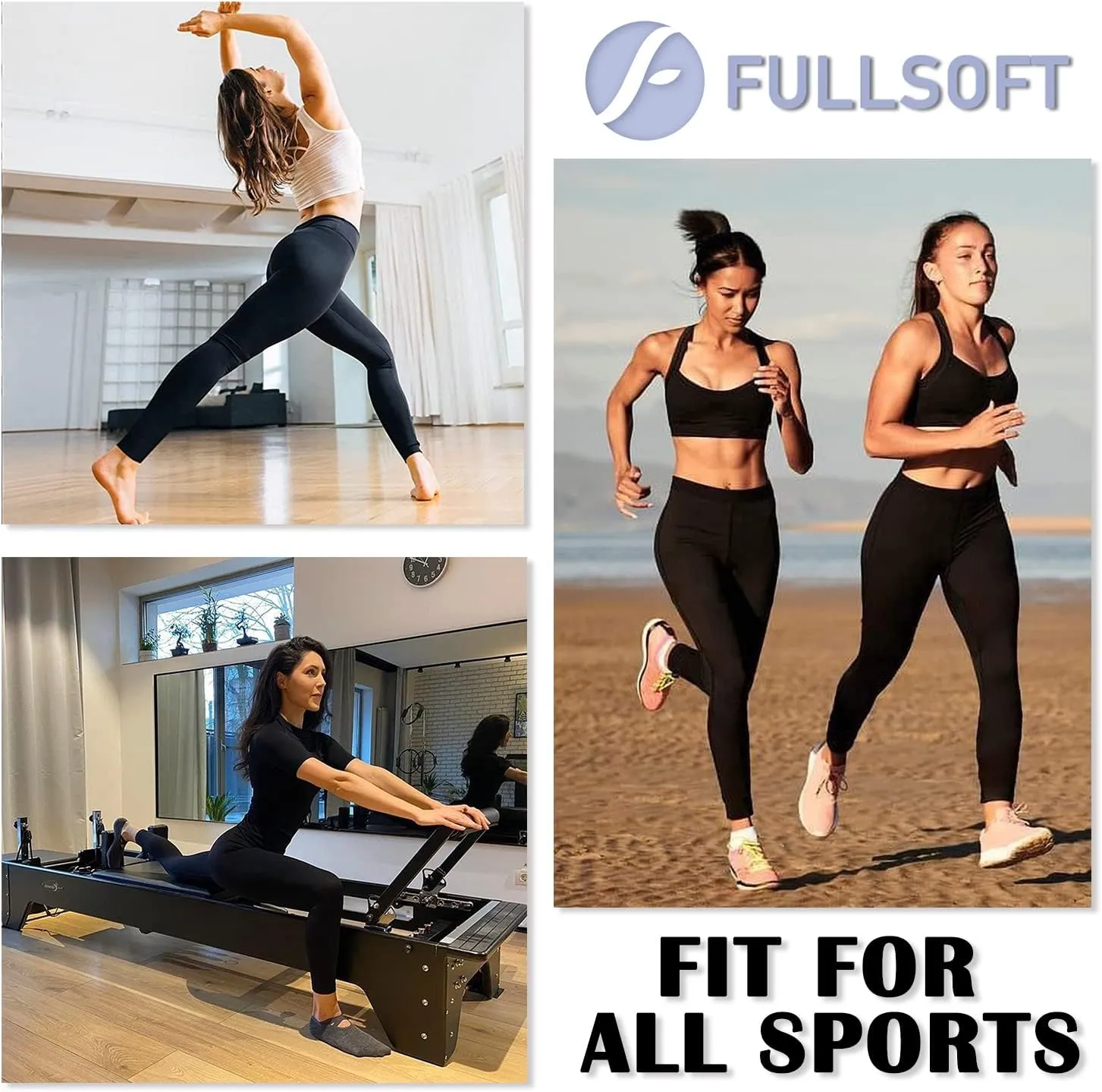 FULLSOFT Soft Leggings for Women - High Waisted Tummy Control No See Through Workout Yoga Pants