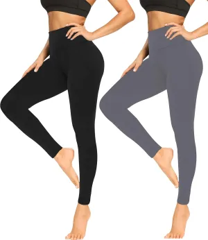 FULLSOFT Soft Leggings for Women - High Waisted Tummy Control No See Through Workout Yoga Pants