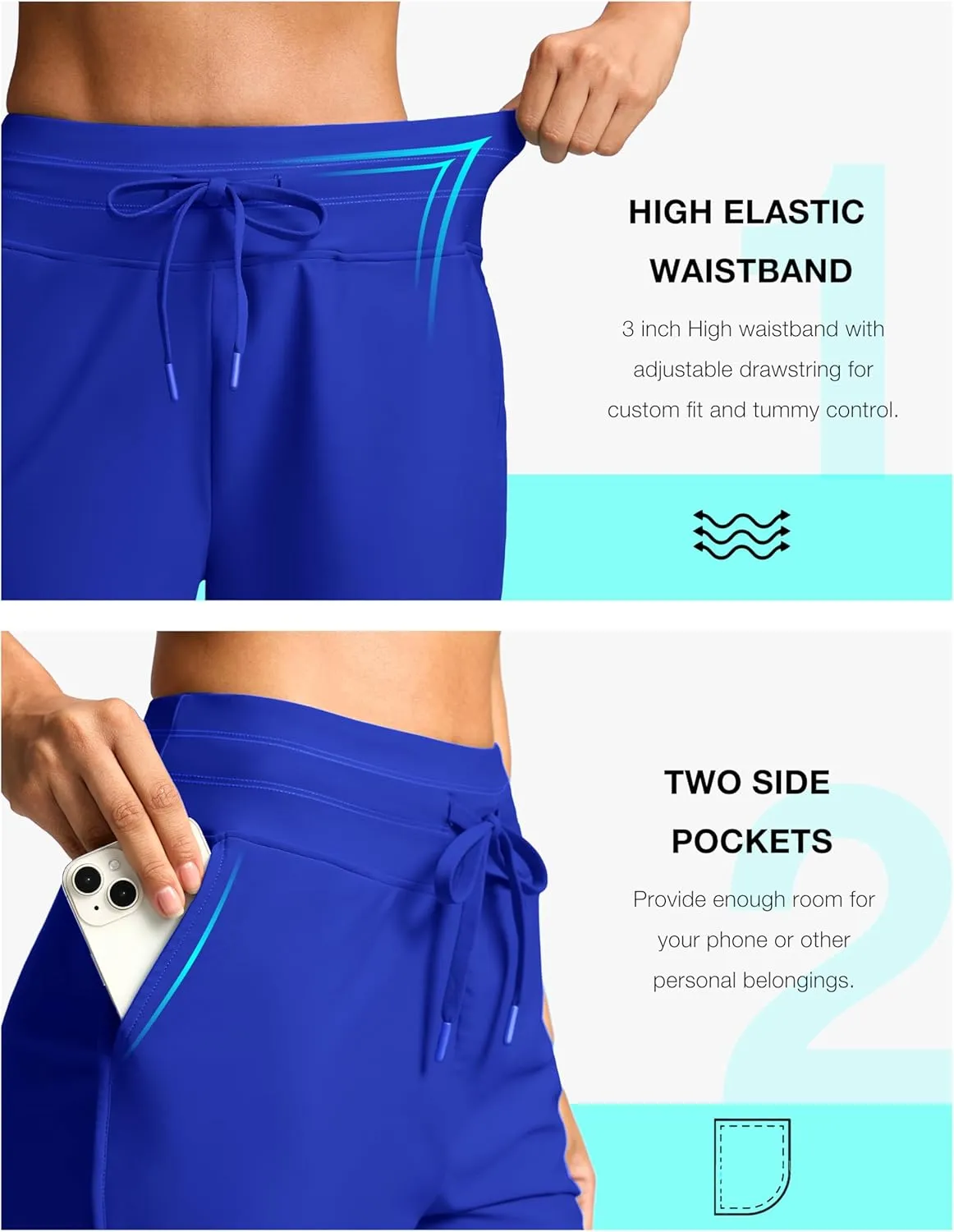 G Gradual Women's 4'' High Waisted Swim Board Shorts Quick Dry Swimming Bathing Suit Bottoms for Women with Pockets Liner
