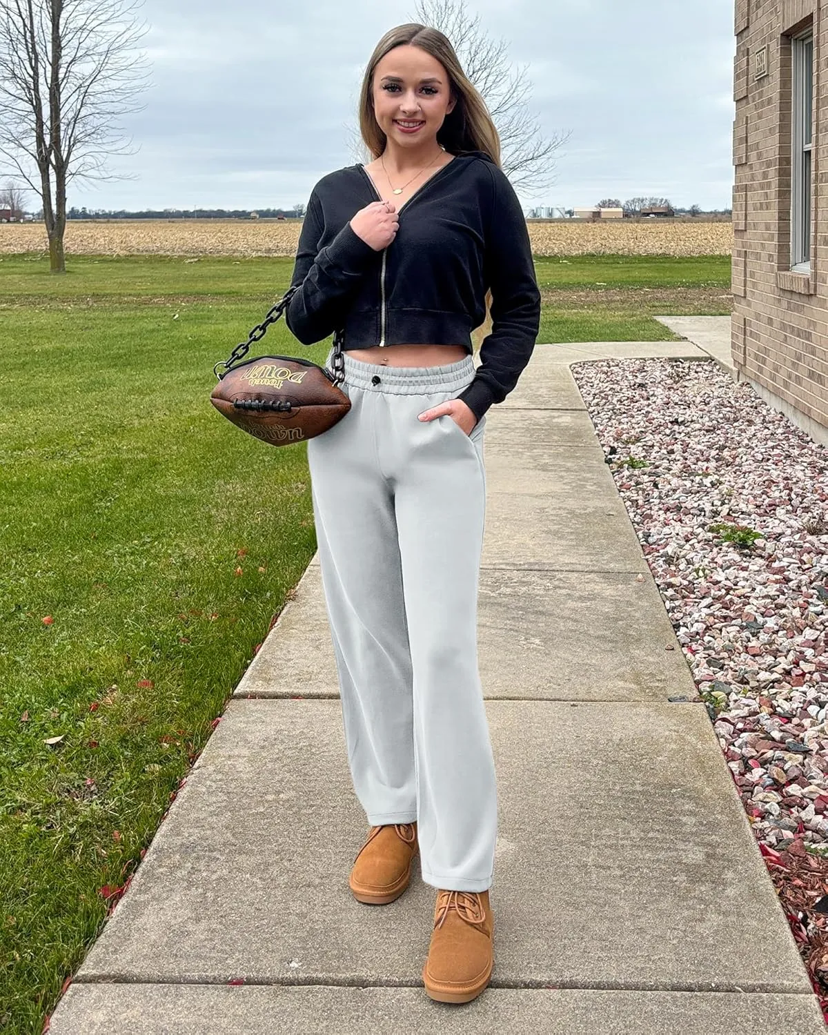 G4Free Smoofit Wide Leg Sweatpants Yoga Pants with Pockets Drawcord Casual Lounge Pants Modal Soft Petite/Regular/Tall