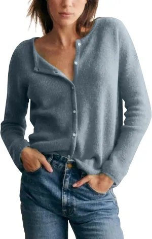 Gacaky Women's Long Sleeve Open Front Knit Lightweight Cardigan Casual Button Down Ribbed Sweater Outerwear Coats