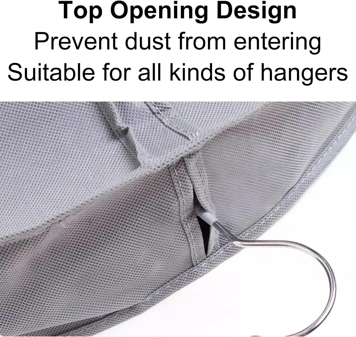Garment Bags for Hanging Clothes, Garment Covers with Transparent Window, Suitable for Down Jackets, fur Coats, Thick Clothing(Gray,60x10x120cm/24x4inx51in)