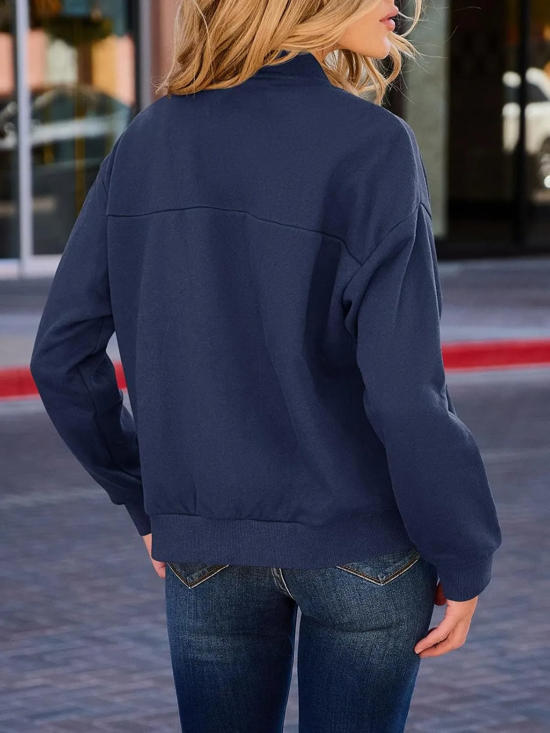 GeGekoko Womens Zip Up Sweatshirts Jackets Long Sleeve Casual Loose Outwear with Pockets